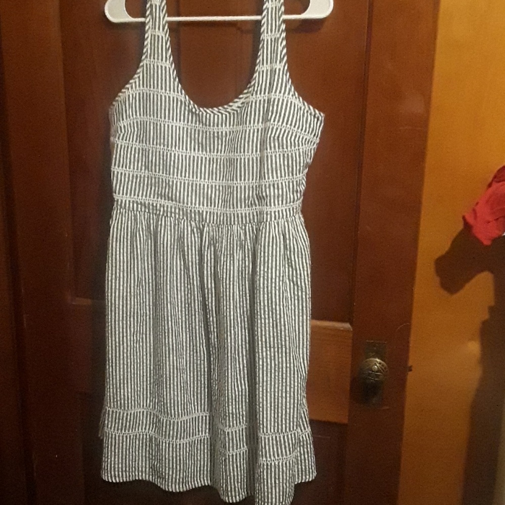 Blue and white stripped summer dress